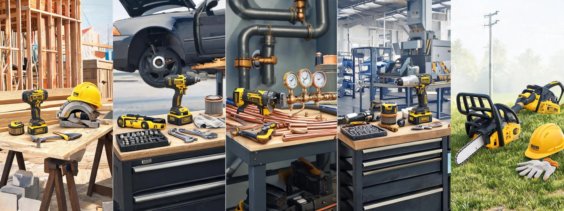 Dewalt tools across construction and industrial trades