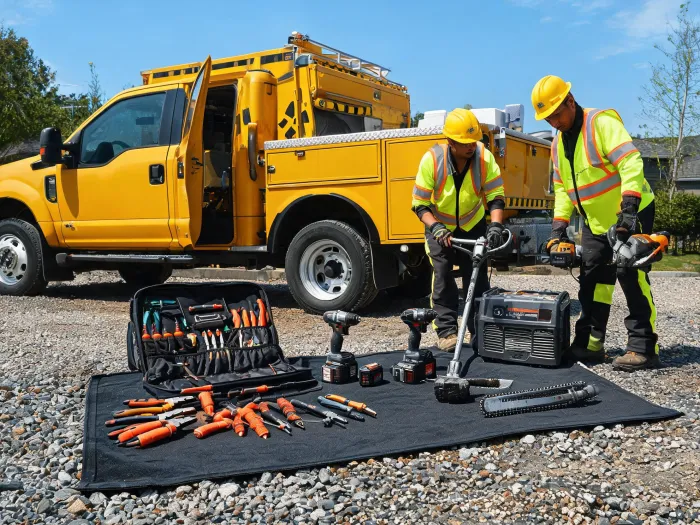 Utility field crew tool setup