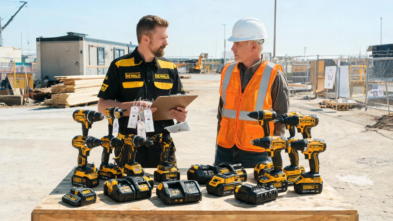 Dewalt service team reviewing a tool fleet